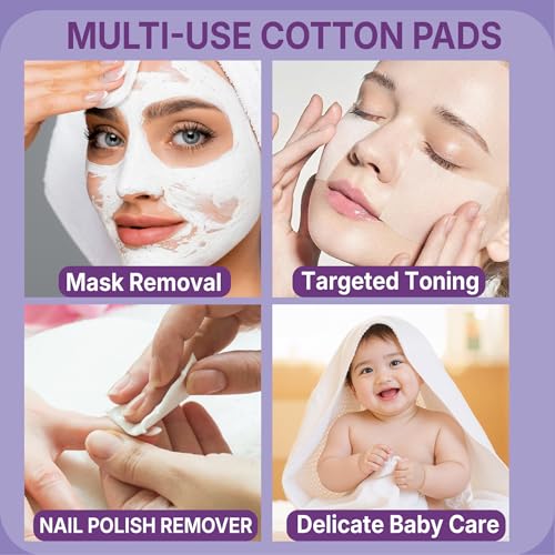 Extra Large Cotton Pads 3x3 Inch, 70 Count - Lint-Free