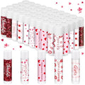50 Pack Valentine's Lip Balms Gifts Bulk for Women Galentine's Day Party Supplies Basket Stuffers Heart Moisturizing Lip Balm Gifts for Her Teachers Staff Coworkers (Pink)