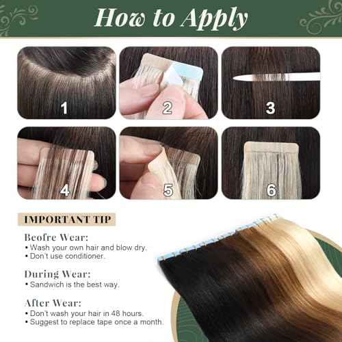 Missme Tape in Hair Extensions Human Hair 20 inch 20 Pcs 50g #60 Platinum Blonde Tape ins Human Hair Extensions Remy Hair Skin Weft Seamless Invisible Silky Straight Thick Ends Add Length