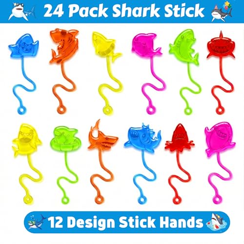 Shark Party Favors 48pc Set - Stick Hands & Tattoos