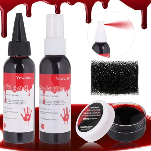 Fake Blood Makeup Kit - 4pc Halloween SFX Set
