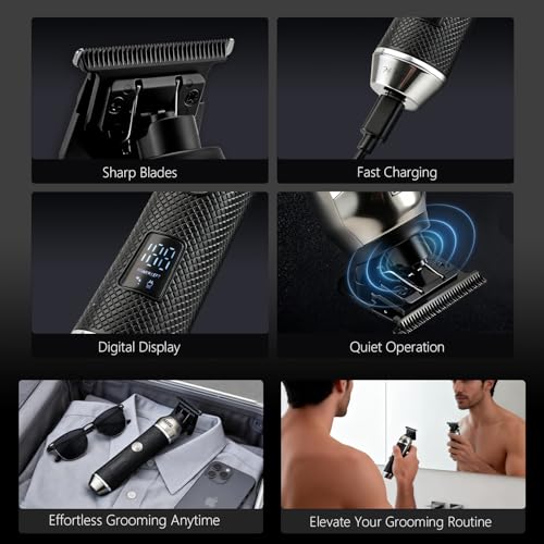 DSP Zero-Gap T-Blade Trimmer for Men | Cordless, 200+ Min Runtime