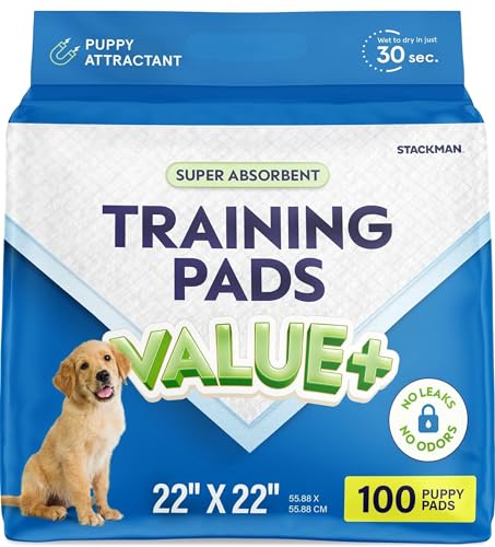 Puppy Pads Pet Pee Pads for Dogs & Puppy Training [100-COUNT] Potty Pads for Dogs 22" x 22" Leak-Proof Dog Pee Pads - Quick-Dry Surface - Heavy Duty Absorbent Disposable Dog Wee Pad Bulk Pack