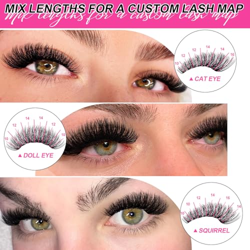 MilyBest Fluffy Lash Clusters Kit - DIY Eyelash Extensions 12-22mm