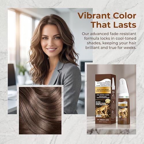 Hair Dye Cream with Integrated Comb - Long-lasting Ash Brown