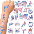 108 Glitter Mermaid Temporary Tattoos for Kids Party Favors