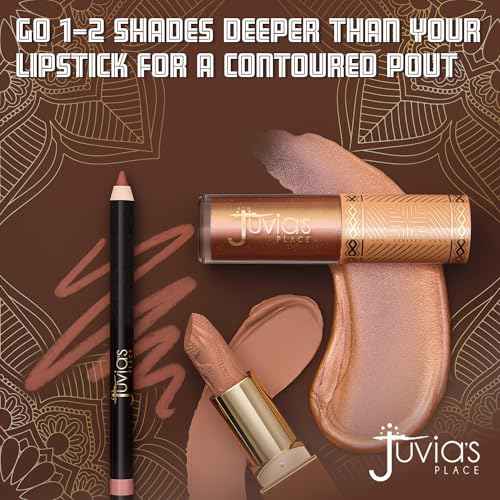 Juvia's Place Long Wear Lip Pencil ? Demure ? Waterproof & Kiss-proof, Long Lasting Lip Liner, Smooth Makeup Application - Soft Matte Finish Base for Lipstick - 13 Hours of Wear for Everyday Use