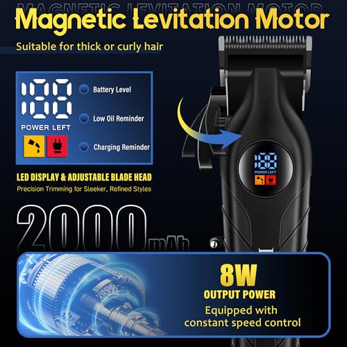 LQT Black Men's Cordless 4-in-1 Hair Clipper & Trimmer Kit with LED Display