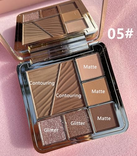 7-Color Eyeshadow Palette with Blush & Highlighter