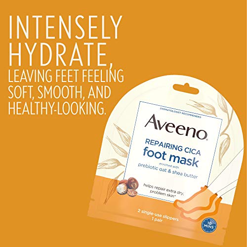 Aveeno Repairing CICA Foot & Hand Mask with Prebiotic Oat & Shea Butter