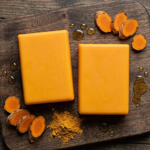 Turmeric Glow Soap 2pcs, Natural Handmade Face & Body Bar, Supports Smooth, Fresh-Looking Skin ? for All Skin Types