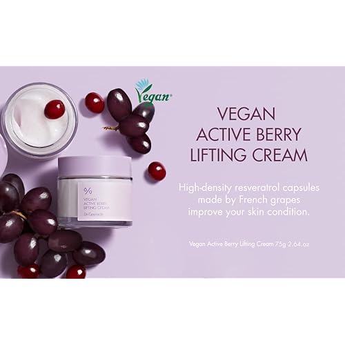 leegeehaam Dr.Ceuracle Vegan Active Berry Lifting Cream (75g / 2.64 oz.) - Antioxidant Moisturizer with Resveratrol Capsules and Vitamin A, Good for Hydration and Rejuvenation