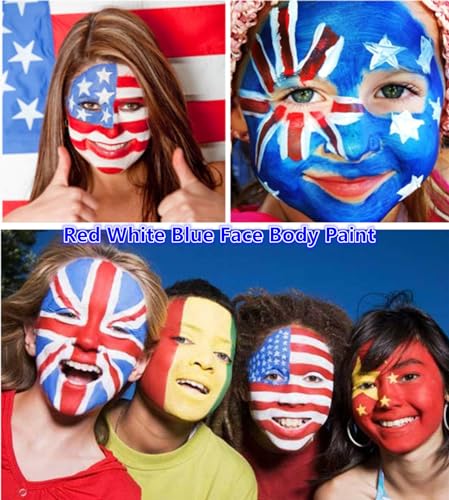 Red White Blue Face Paint Stick - Washable Halloween Makeup