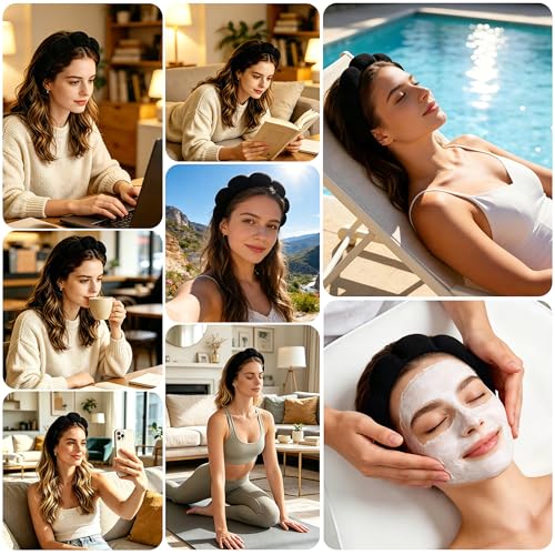 Real Perfection Spa Headband & Wristband Set for Skincare