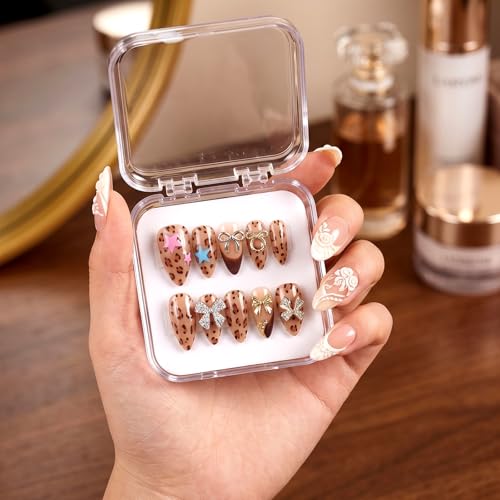 48 Press On Nail Storage Boxes with 180 Adhesive Strips
