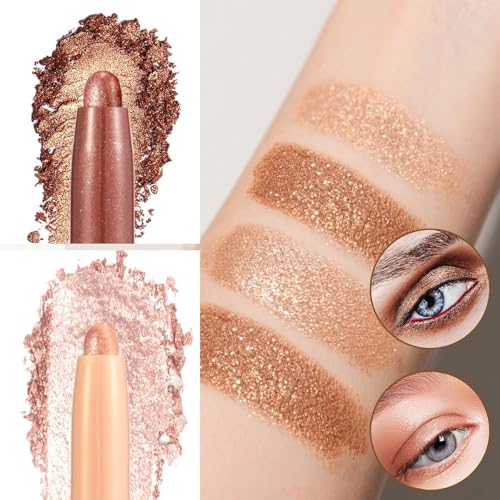 LaMu'S 2-Pack Eyeshadow Stick, Waterproof Glitter Eye Brightener