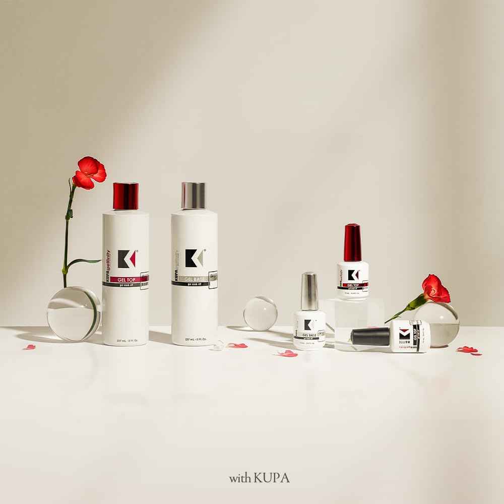 KUPA Gelfinity - Soak Off Gel - Base & Glossy Top & Matte Top Coat (No-Wipe) 0.5 Fl Oz Pack of 3