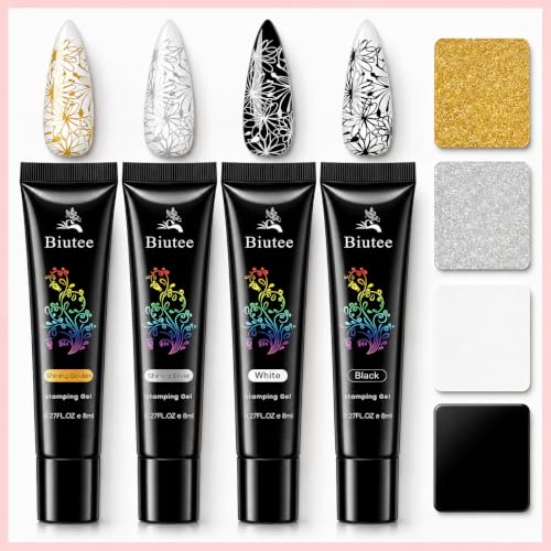 SEISSO Nail Stamping Polish Gel Set - 10 Vivid Colors, Long-Lasting, Easy to Use