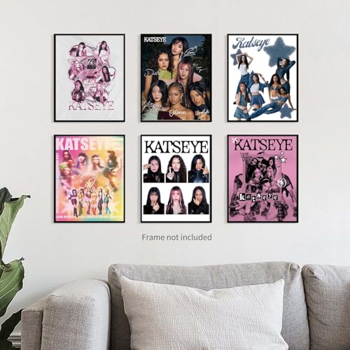 TUOCYERD Katseye Music Wall Art Posters Set of 6 8x10 Inches for Teens Room Decor