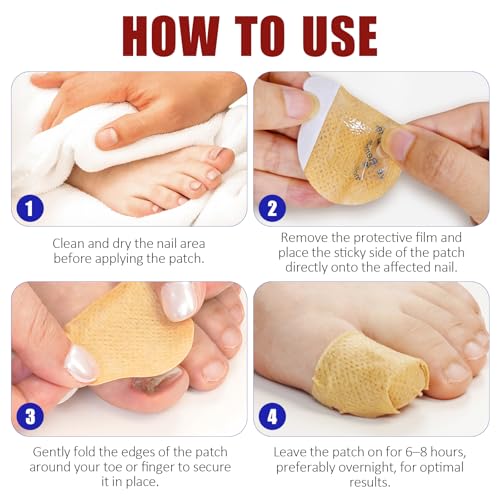 Overnight Fungal Nail Repair Patches for Discolored & Thickened Nails - 32 Pack