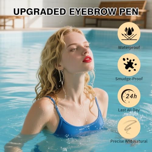Microblading Eyebrow Pencil Waterproof 2-in-1 Dual-Ended Brow Pen