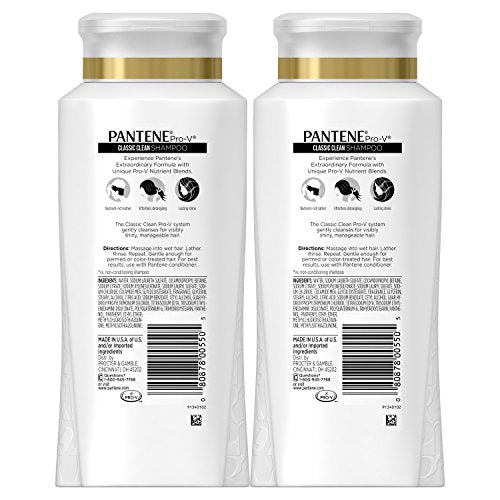 Pantene, Shampoo, Pro-V Classic Clean, 25.4 fl oz, Twin Pack