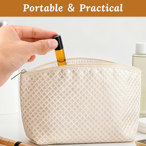 20-Pack 10ml Amber Glass Roller Bottles for Essential Oils