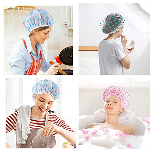 Reusable Waterproof Shower Cap Set - 3 Colors, Elastic Fit with Variation A