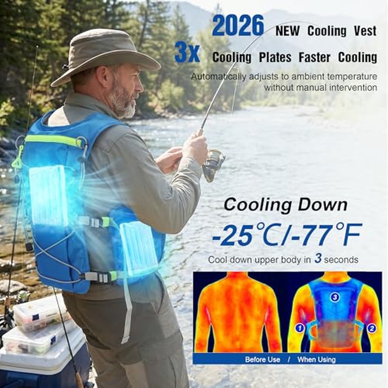 Adjustable Cooling Running Vest for Men & Women with 3 Plates