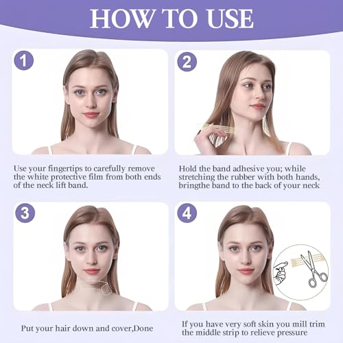Invisible Neck Lifting Tape with 20 Patches - Hypoallergenic & Comfortable