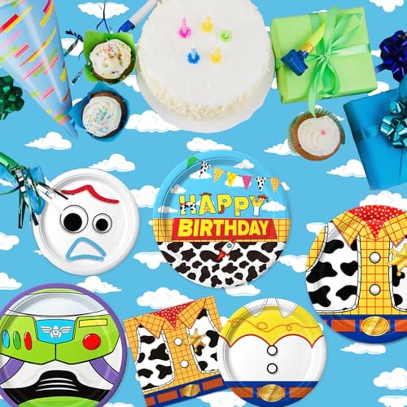 Cartoon Birthday Party Supplies Set for 30 Guests - Plates & Napkins