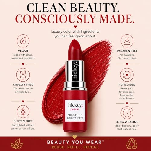 Hickey Perfect Red Lipstick Refill - Organic & Vegan