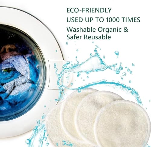 Chloven 30 Pack Reusable Makeup Remover Pads Bamboo Cotton