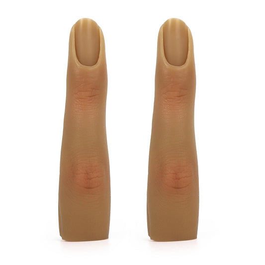 Silicone Practice Fingers for Acrylic Nails, Bendable Fake Nail Training Finger Manicure DIY Nail Art (4-2pcs)