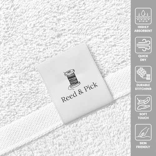 Reed&Pick Salon Towels ? 50 Pack White Hand Towels 100% Cotton Spa Towel ? 16x27 inches Highly Absorbable Facial, Gym, Hair, Face, Bulk Small Towels