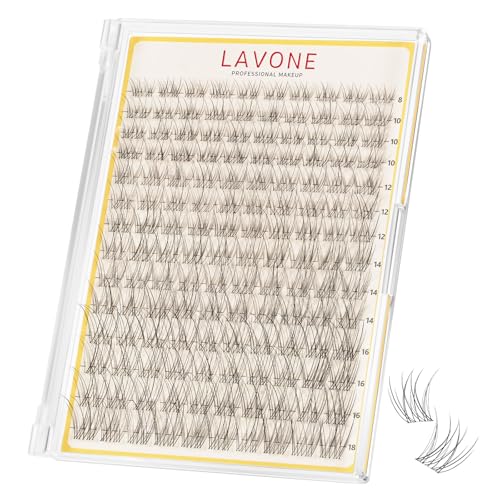 LAVONE Lash Clusters 140 Pcs D Curl DIY Eyelash Extensions
