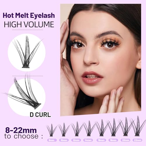 Bodermincer 240pcs C Curl Cluster Lashes 12mm Mixed Length