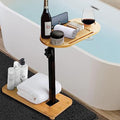 Bamboo Bathtub Tray with Adjustable Height & Wine Glass Holder