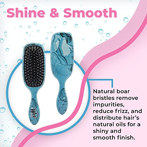 Wet Brush Shine Enhancer, Artic Blue - Ultra-soft IntelliFlex and Natural Boar Bristles for Shiny, Smooth Hair - For Women, Men, Wet or Dry Use