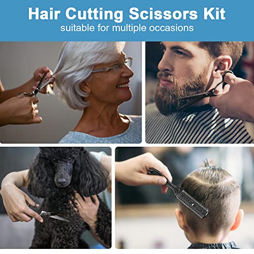 Professional Hair Scissors Set - Stainless Steel Barber Shears & Thinning Tools