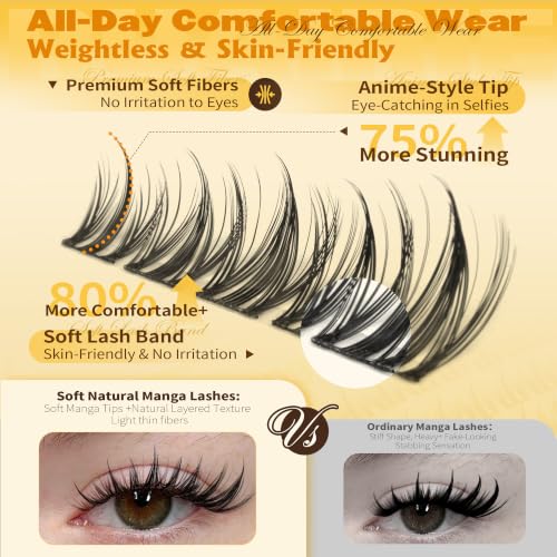 Manga Lash Clusters 10-16mm Wispy CD Curl Eyelash Extensions