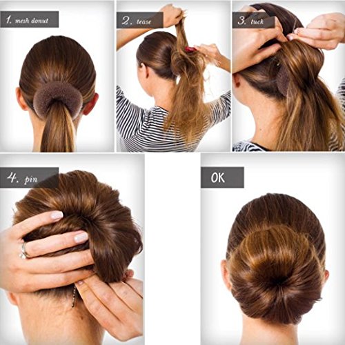 Extra Large Brown Hair Donut Bun Maker | 4.3in Thick Hair