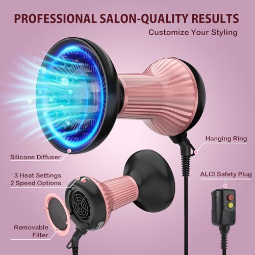 WUFAYHD 2-in-1 Ionic Hair Dryer & Diffuser for Curly Hair