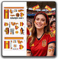 Spain Flag Headband & Tattoo Set - 4 Piece Party Pack