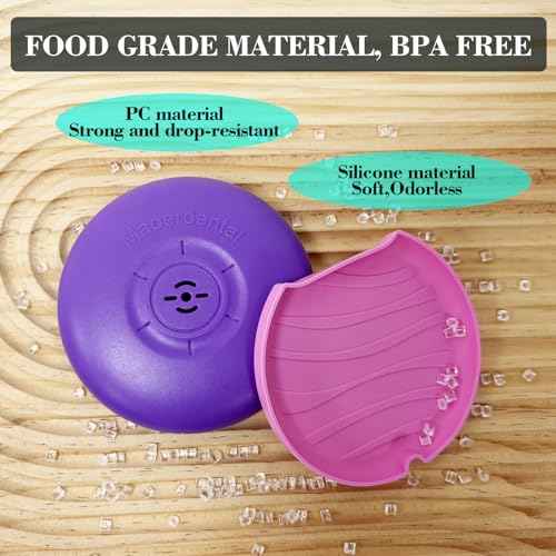 2 Pack Retainer Case,Aligner Case with Vent Holes, Compatible with Invisalign, Mouth Guard Cases£¬Portable Slim Travel Cute Orthodontic Retainer Cases (Pink Purple)