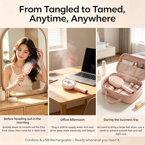 Electric Spray Air Cushion Massage Comb with Red Light