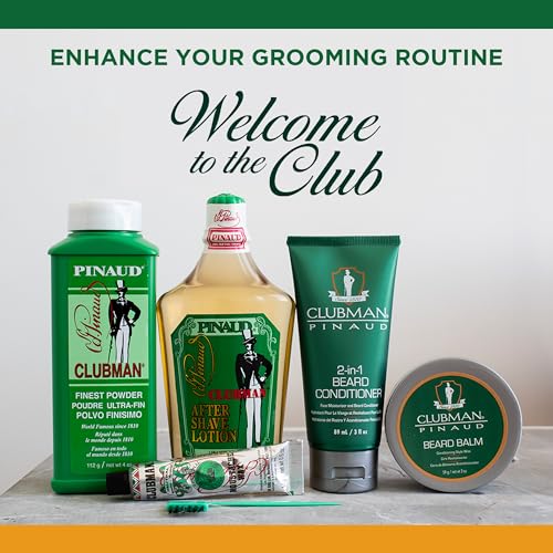 Clubman Mustache Wax for Men ? Chestnut Light Brown, Strong Hold Moustache Wax with Styling Brush, Hang Pack, 0.5 oz