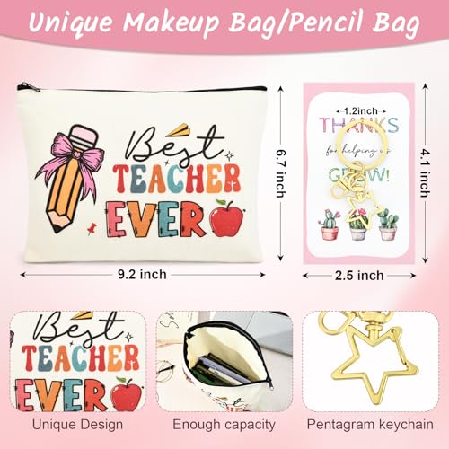 Teacher Appreciation Gifts Bulk Teacher Gifts Makeup Bag Survival Kit with Keychain for Women