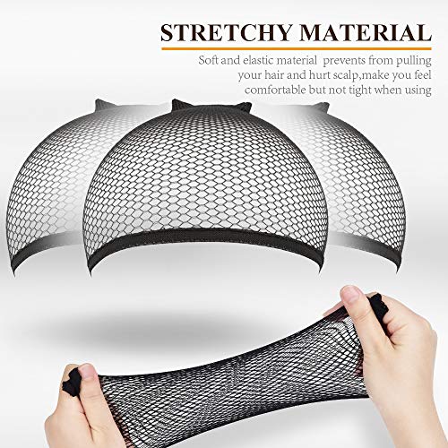 MORGLES Mesh Wig Caps 6 Pack - Breathable Nylon Hair Nets
