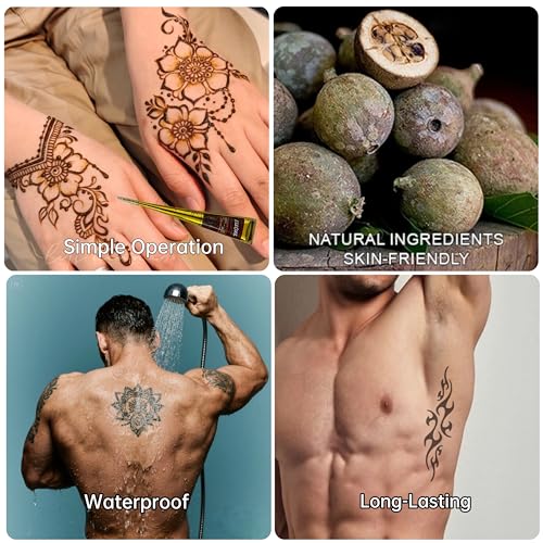 14-Color Temporary Tattoo Ink Kit with 95 Stencils